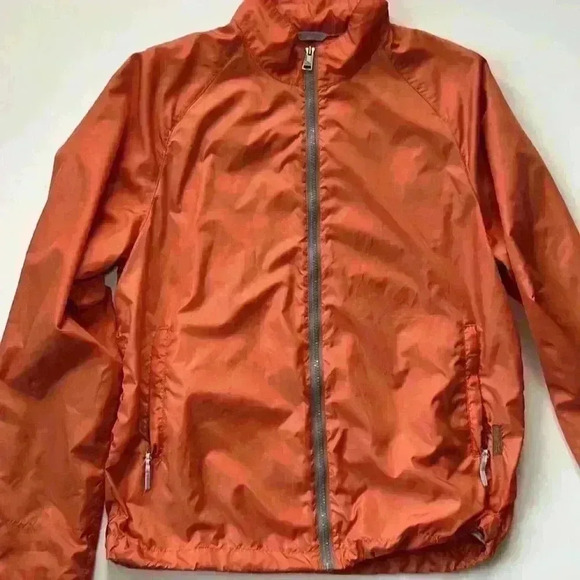 Ben Sherman rain jacket zip portable rust orange jacket size large - Picture 2 of 5